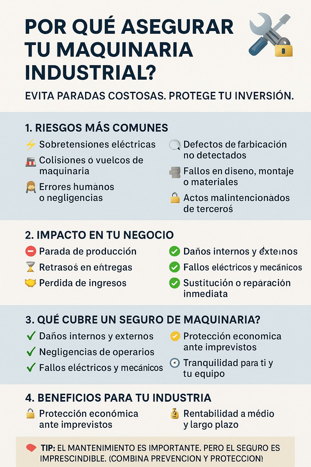 Seguro para maquinaria industrial.